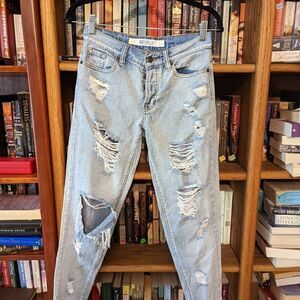 𝅺melville distressed ripped lightwash denim sz 24